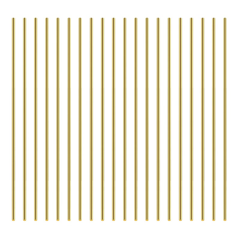 DYWISHKEY 20 Pieces 2mm Brass Rods, Brass Round Stock Lathe Bar Stock for DIY Craft Making, Handle Pin, 2mm in Diameter, 100mm in Length - Image 1